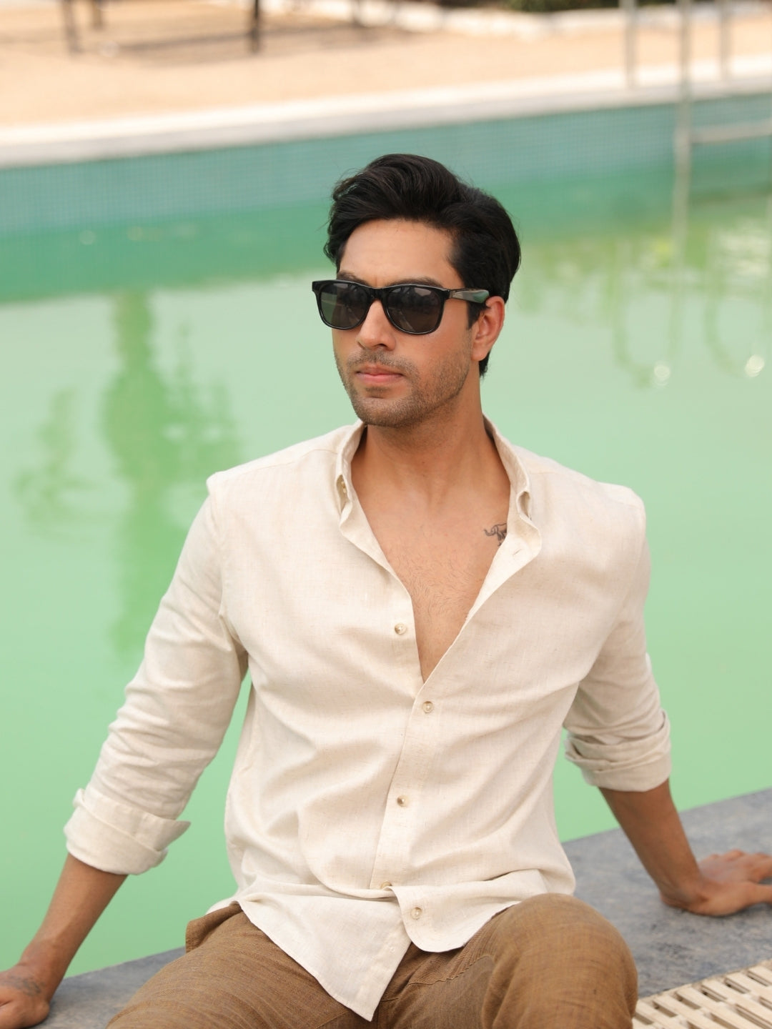 Natural Grain Ivory Linen Cotton Shirt