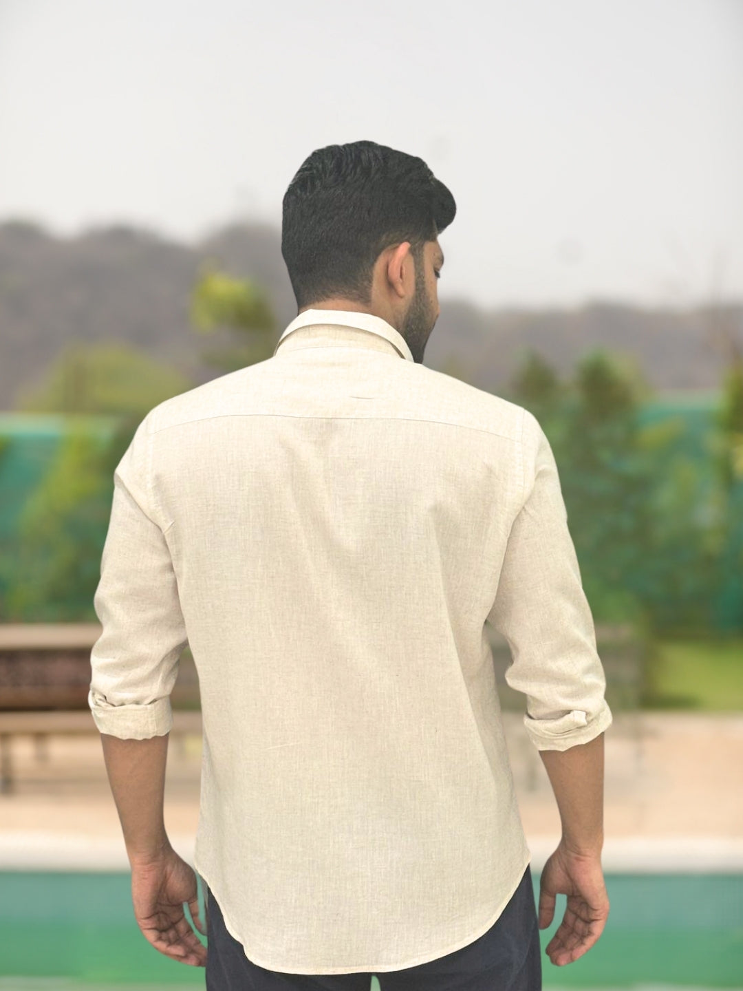 Natural Grain Ivory Linen Cotton Shirt