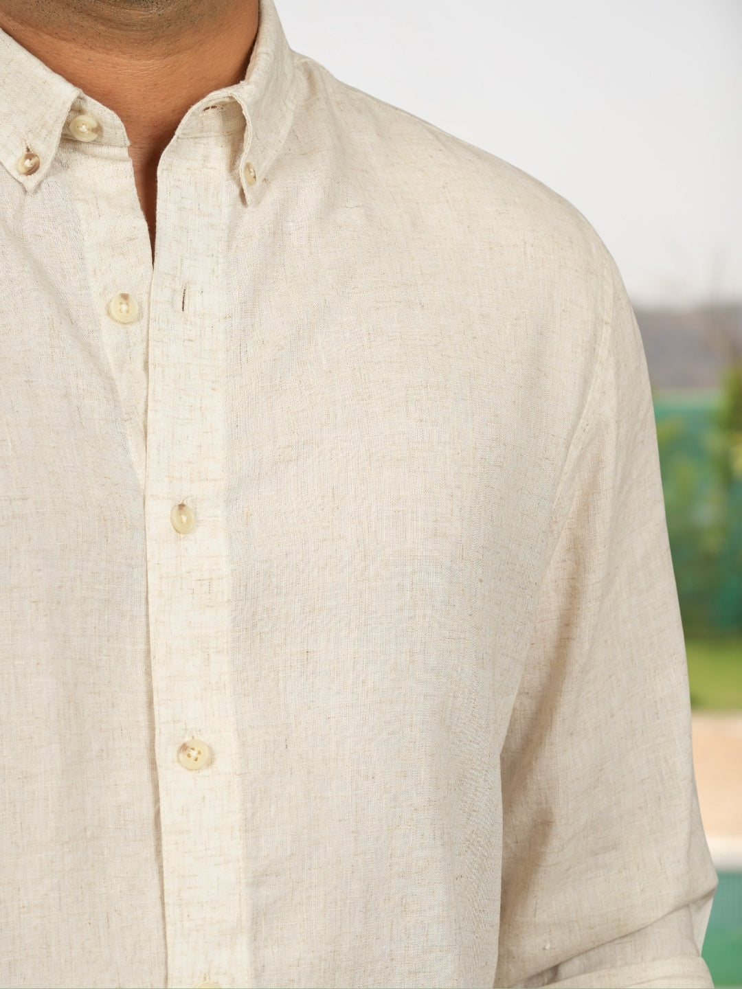 Natural Grain Ivory Linen Cotton Shirt