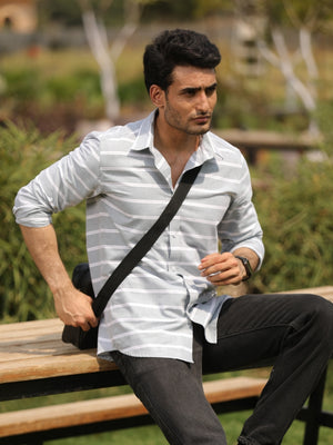 Mint Green Horizontal Stripes shirt