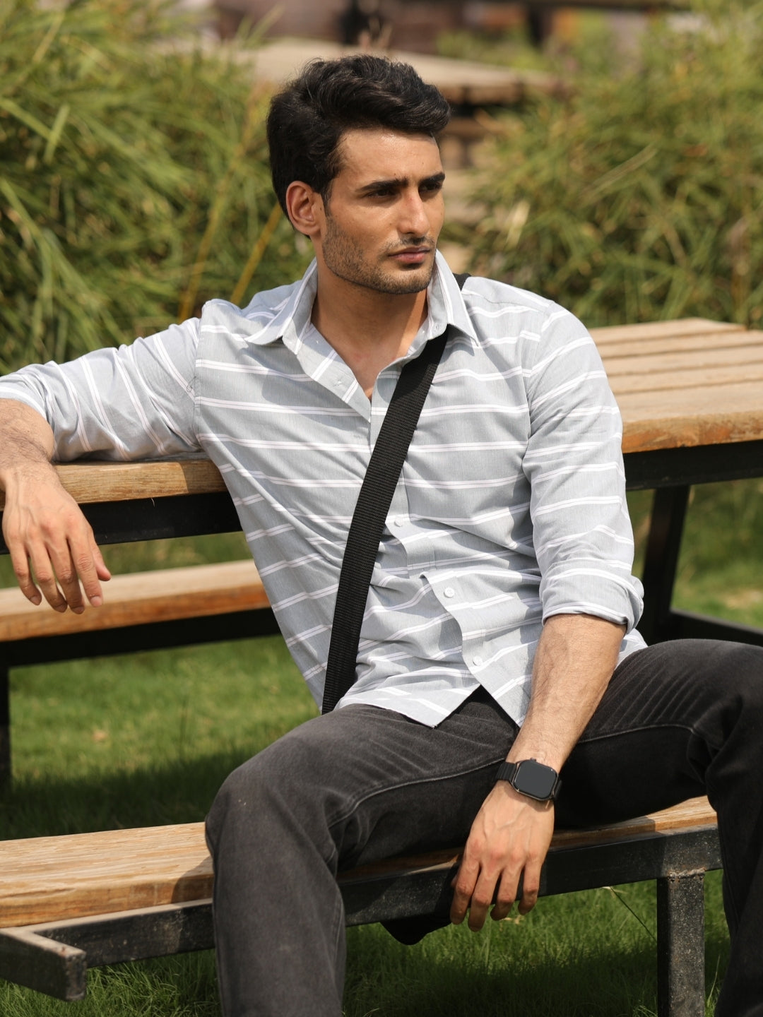 Mint Green Horizontal Stripes shirt