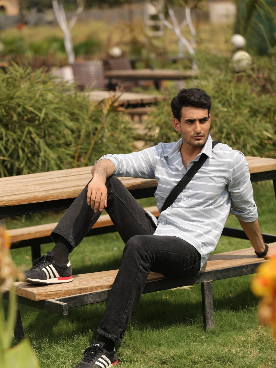 Mint Green Horizontal Stripes shirt