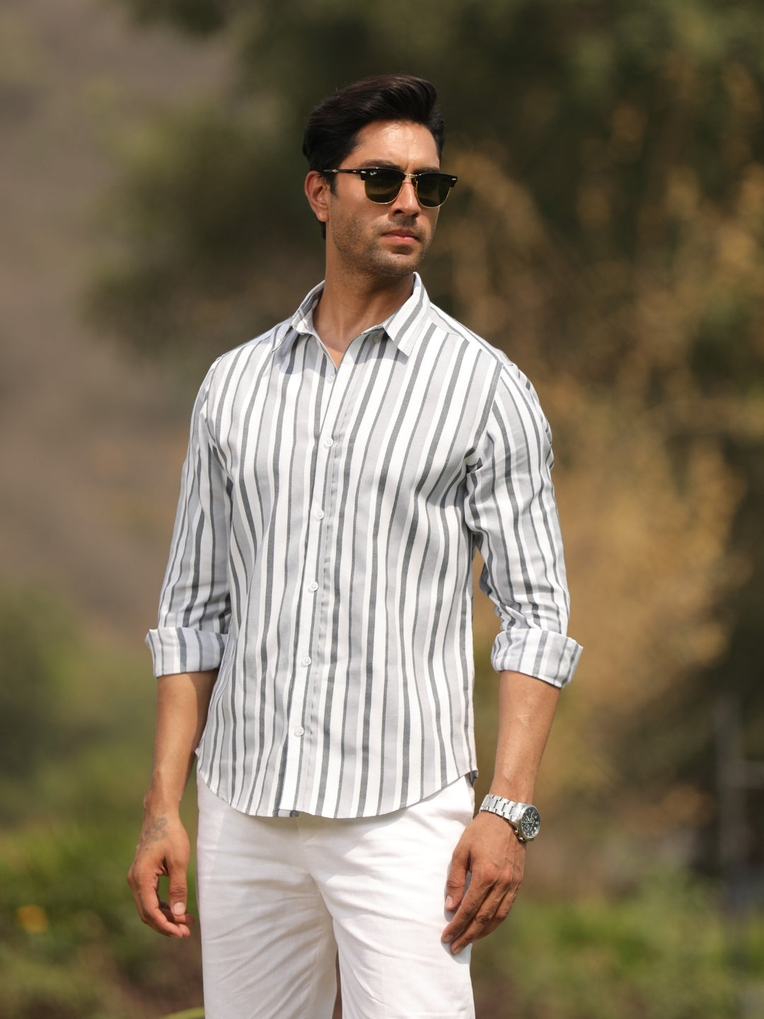Pelican gray Stripes shirt