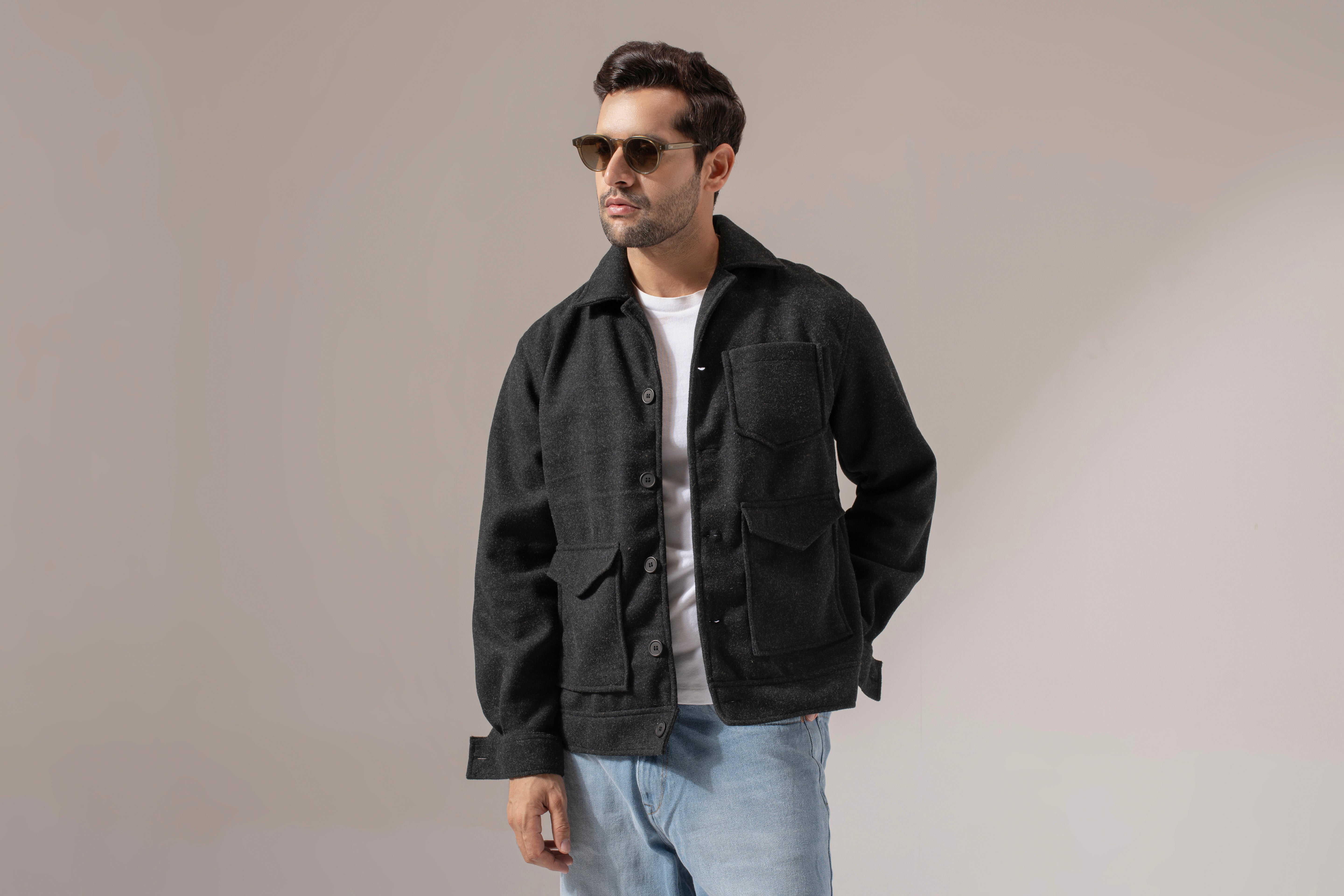 Dark Gray Solid Jacket