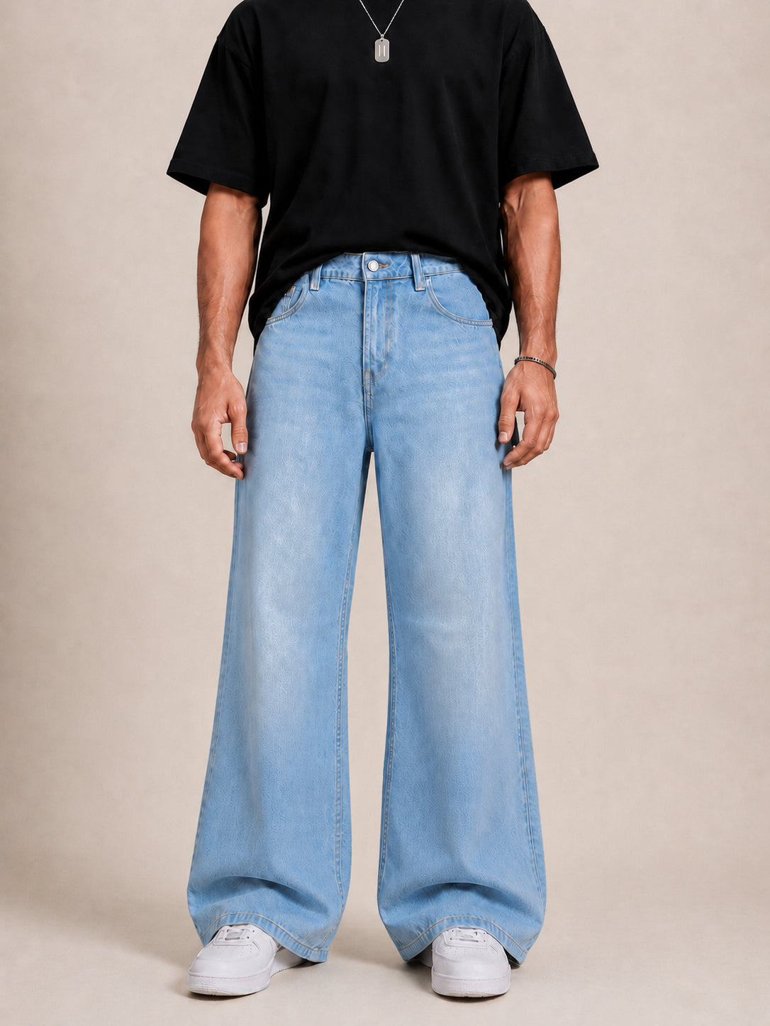 Light Blue Washed Flared Jeans