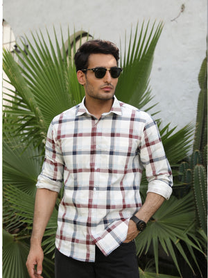 Red  & Blue Checks Cotton Shirt