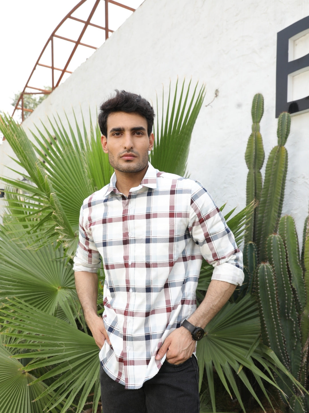 Red  & Blue Checks Cotton Shirt