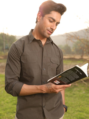 Olive green Double Yoke Shirt