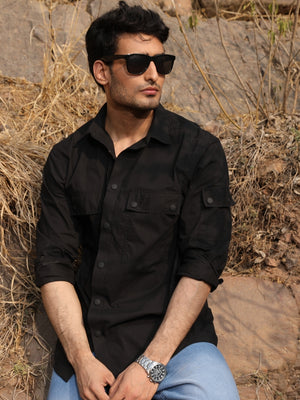 Black Utility Box Fit Shirt