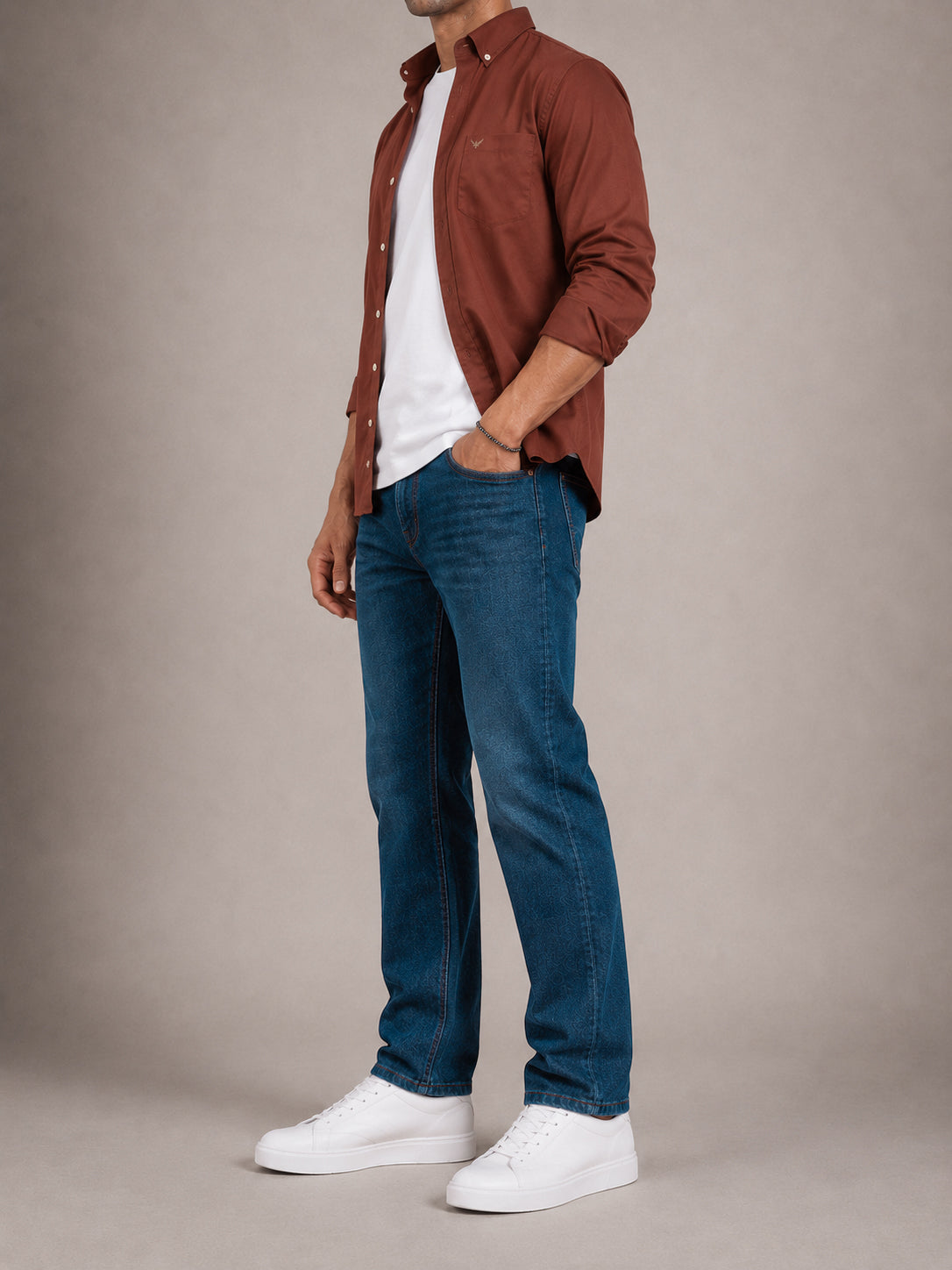 Teal Blue Washed Slim Fit Jeans
