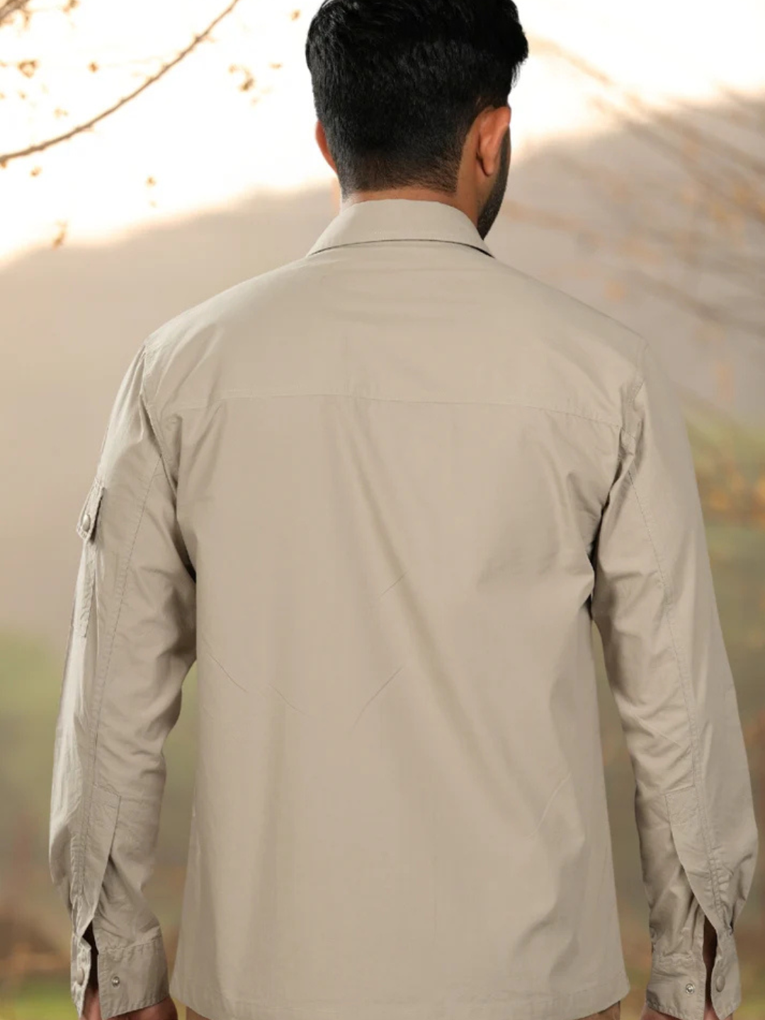 Beige Utility Box Fit Shirt