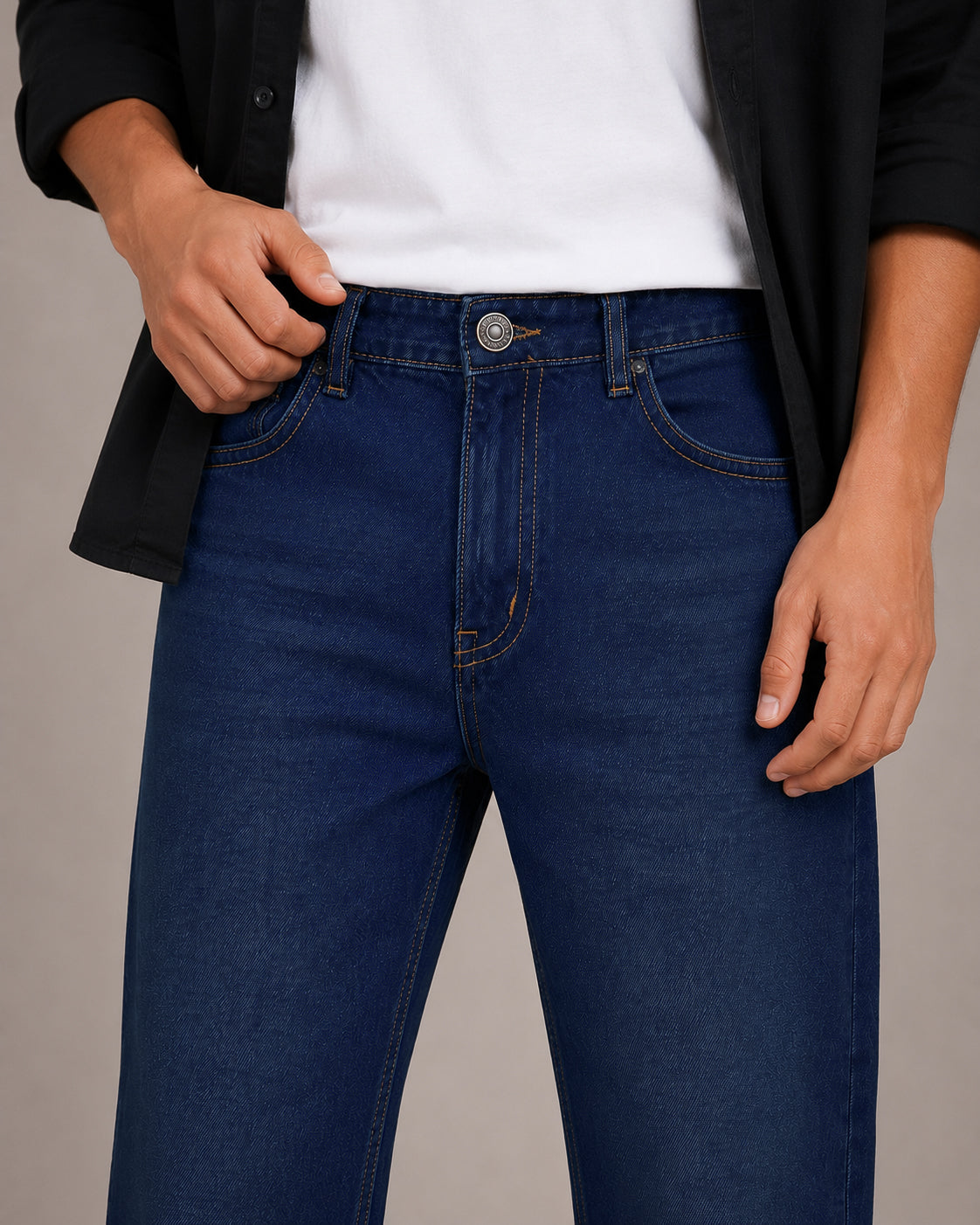 Dark Blue Washed Slim Fit Jeans