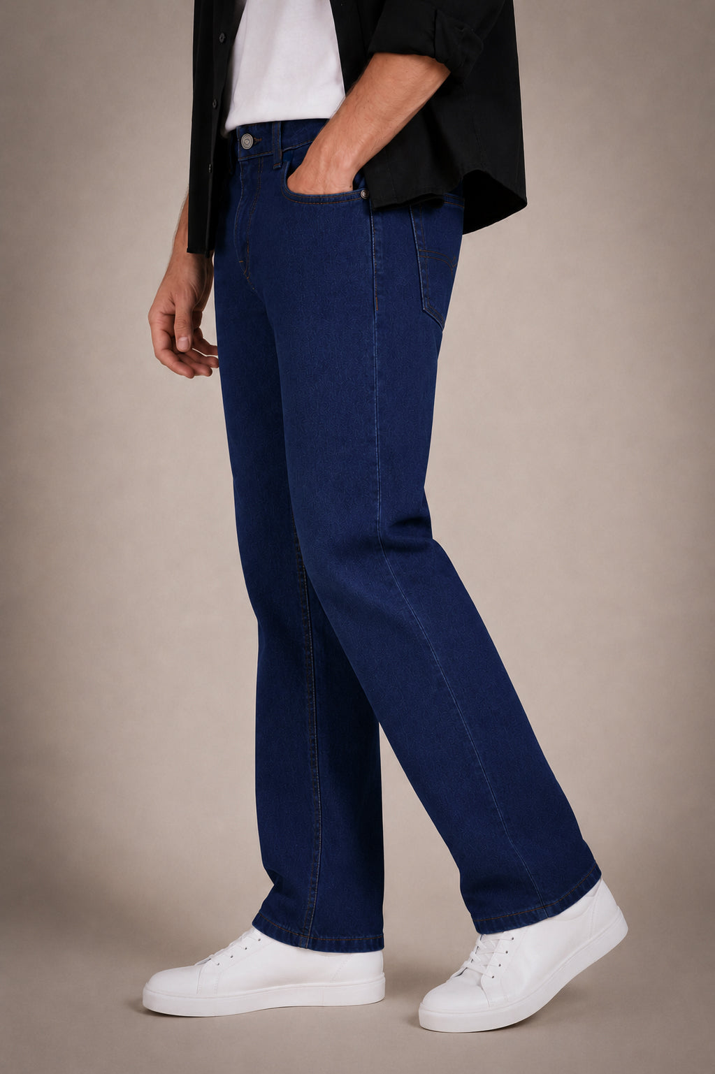 Navy Blue Straight Fit Jeans