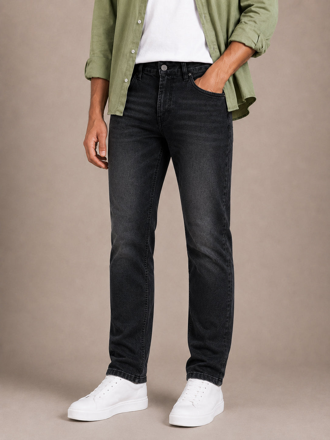 Black Washed Slim Fit Jeans