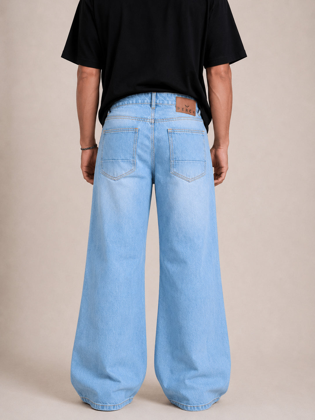 Light Blue Washed Flared Jeans