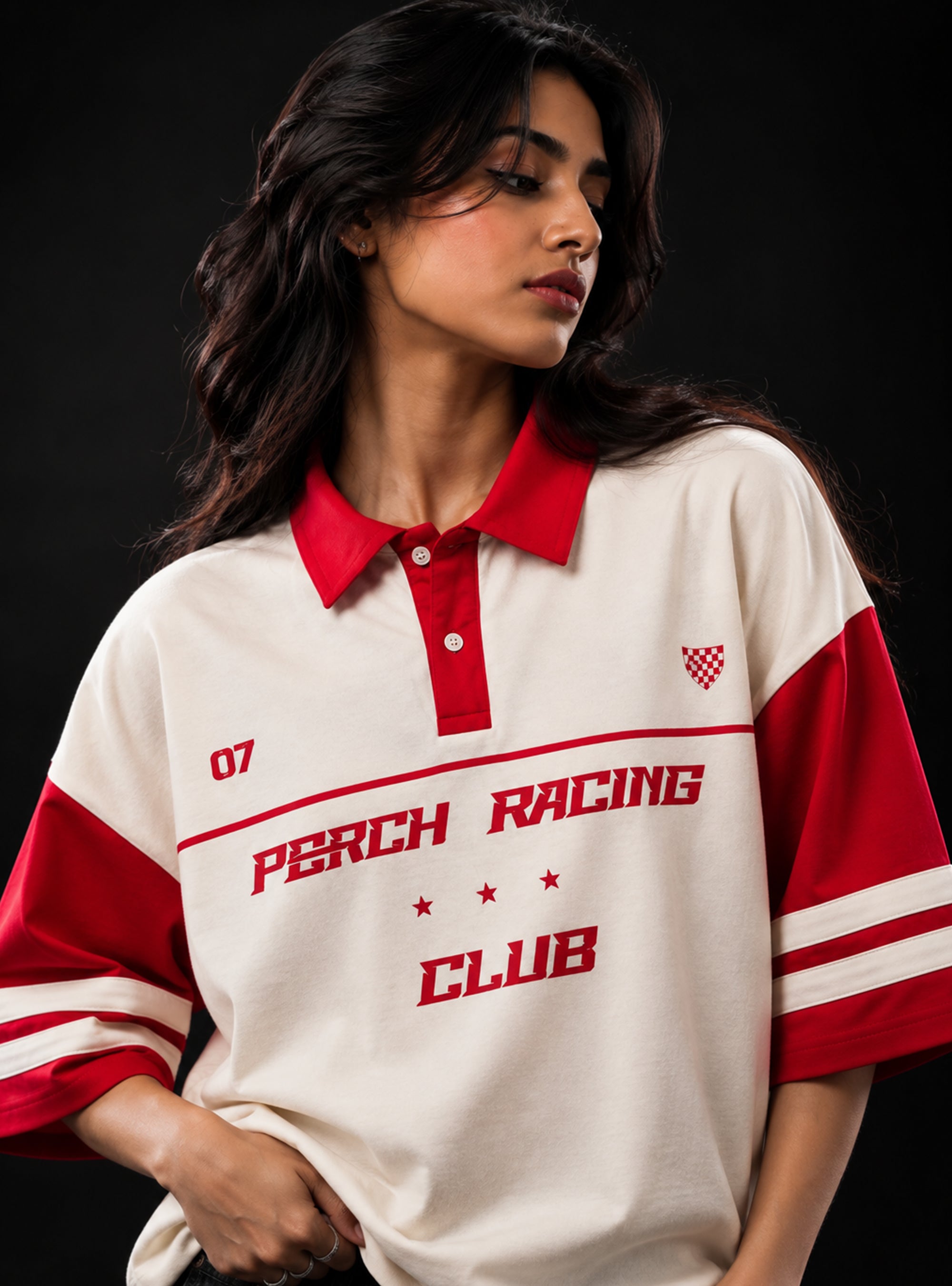 Red Perch Racing Oversized Polo Tshirt