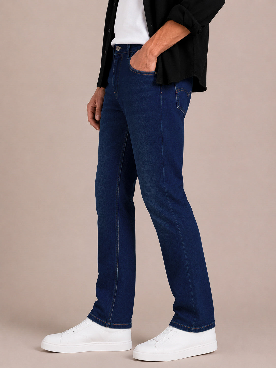 Dark Blue Washed Slim Fit Jeans
