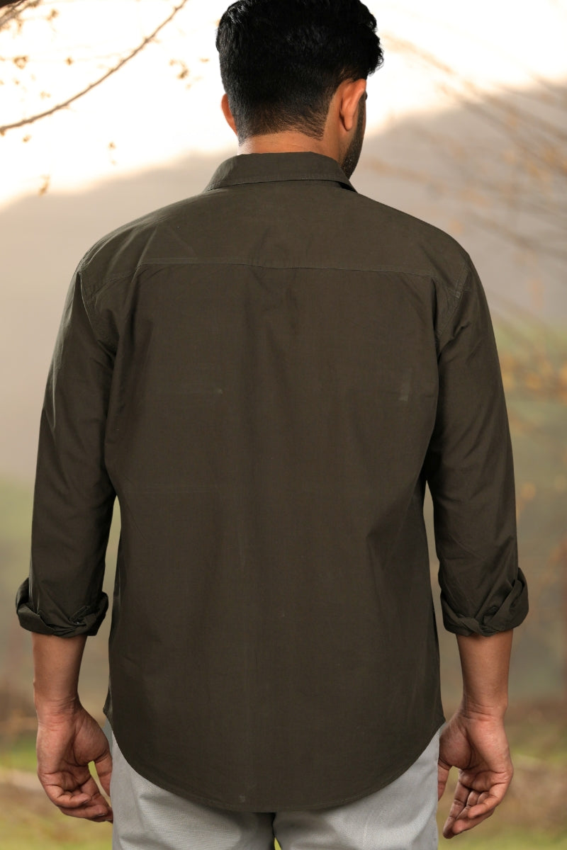 Olive green Double Yoke Shirt