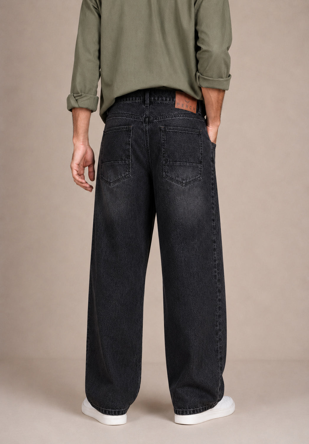 Black Washed Baggy Fit Jeans