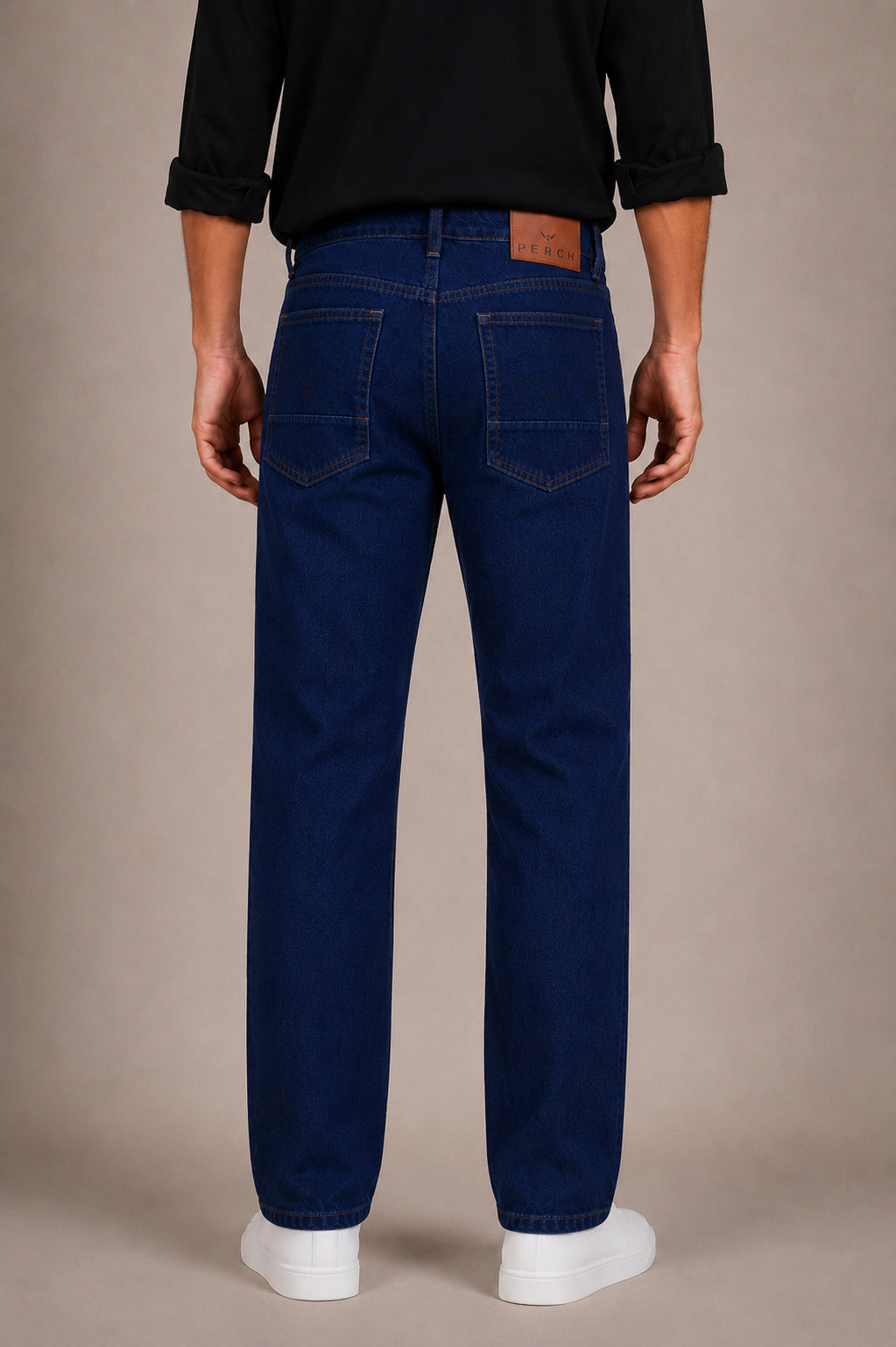 Navy Blue Straight Fit Jeans