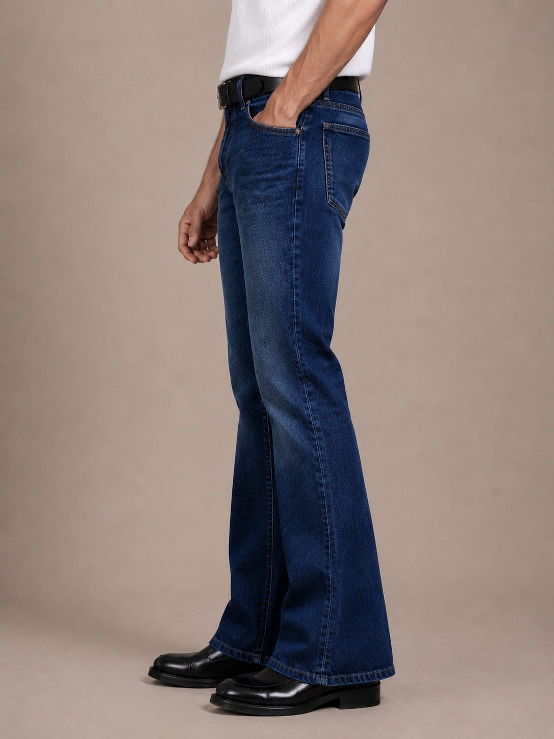 Dark Blue Washed Bootcut Jeans