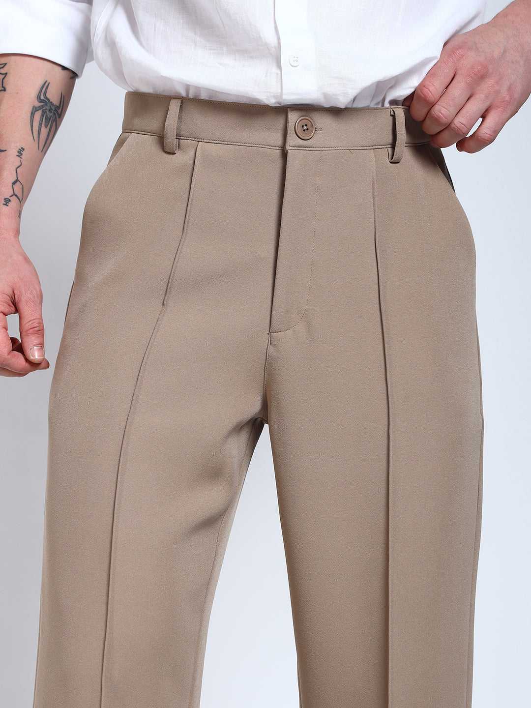 Fawn Solid Pintuck Korean Pants