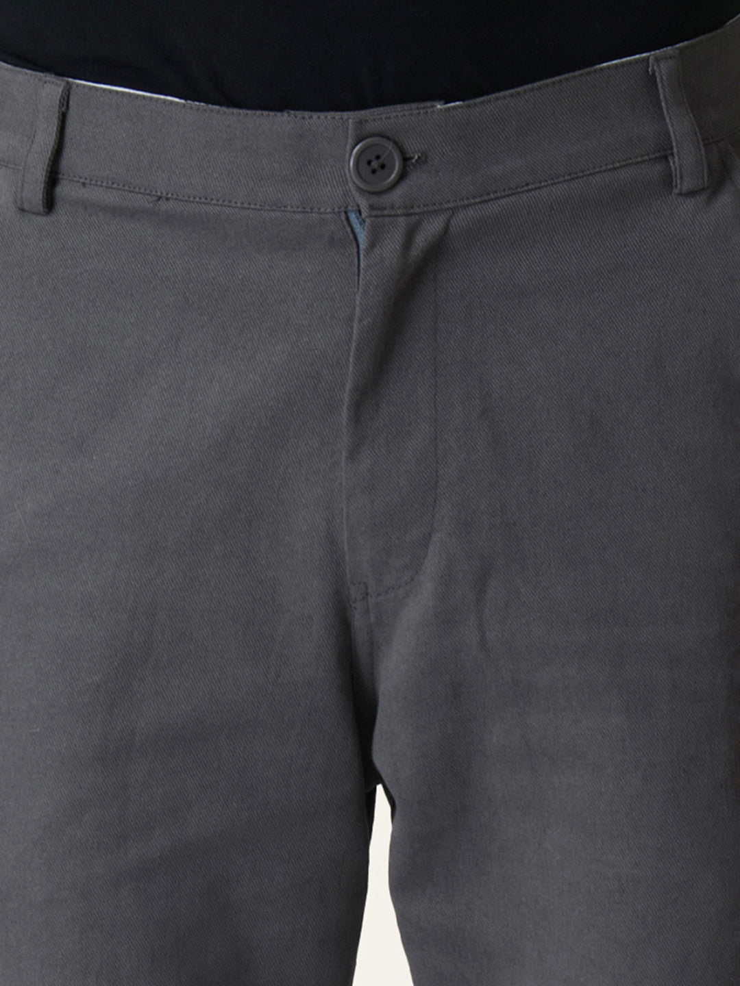 Grey Solid Cargo Pants