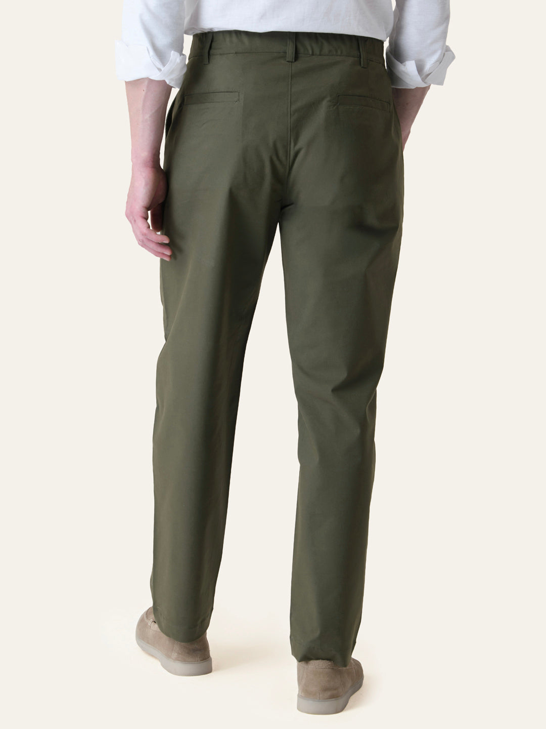 Olive Green Solid Slim Fit Chinos