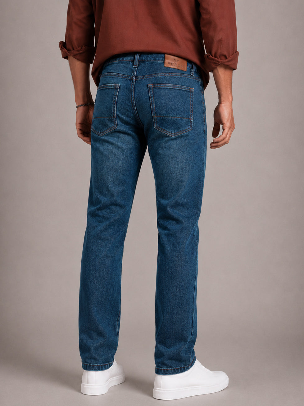 Teal Blue Washed Slim Fit Jeans