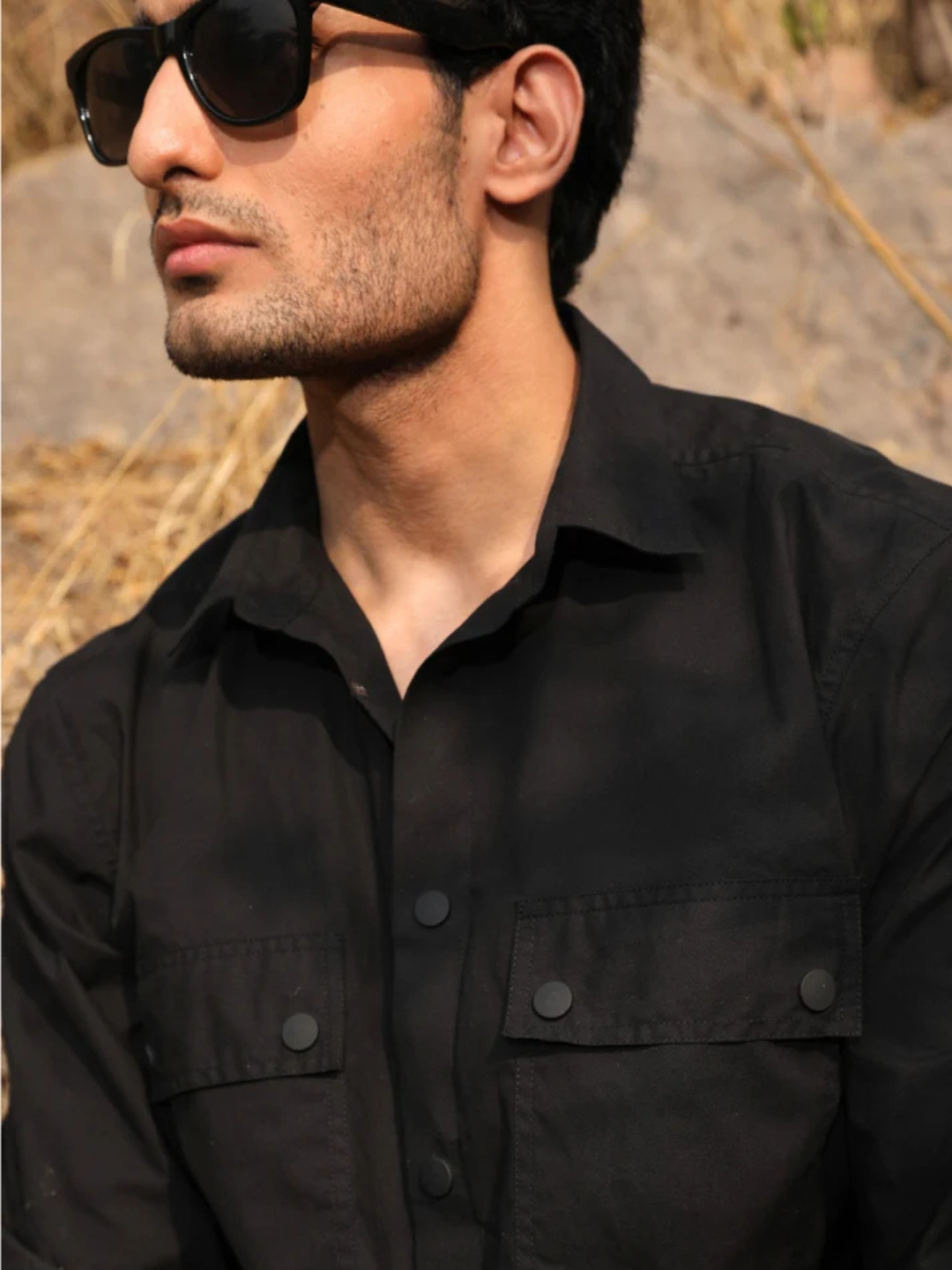 Black Utility Box Fit Shirt