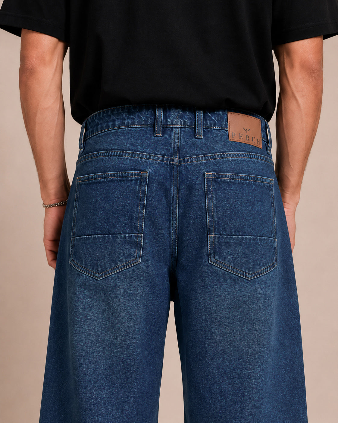 Teal Blue Washed Flared Jeans
