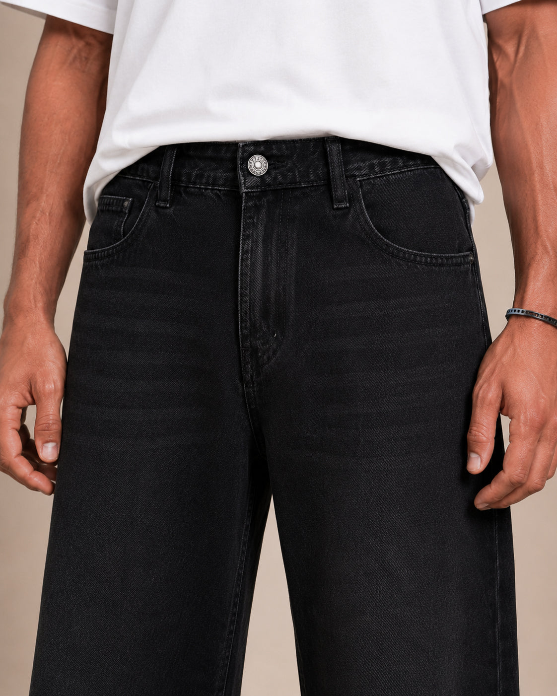 Black Washed Flared Jeans