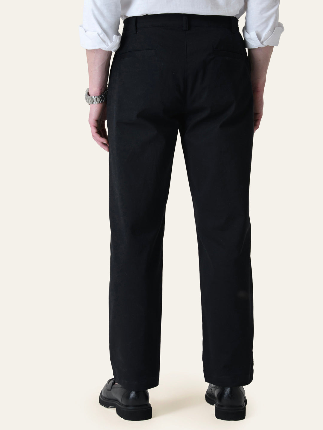 Black Solid Slim Fit Chinos