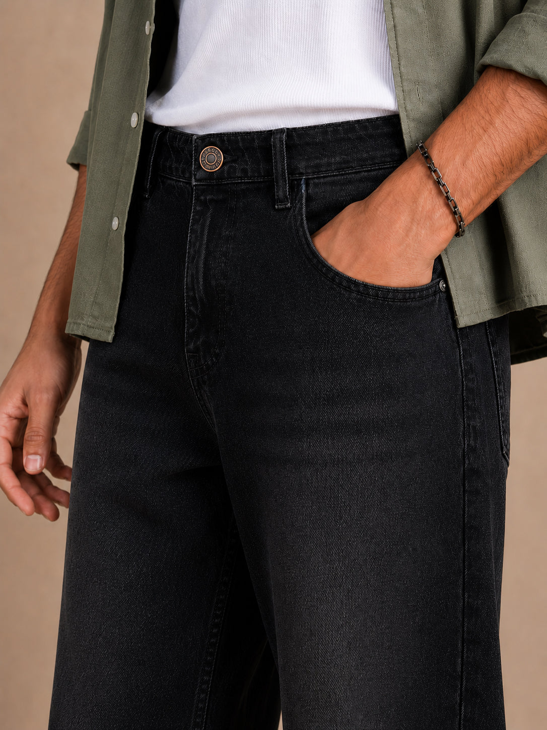 Black Washed Baggy Fit Jeans
