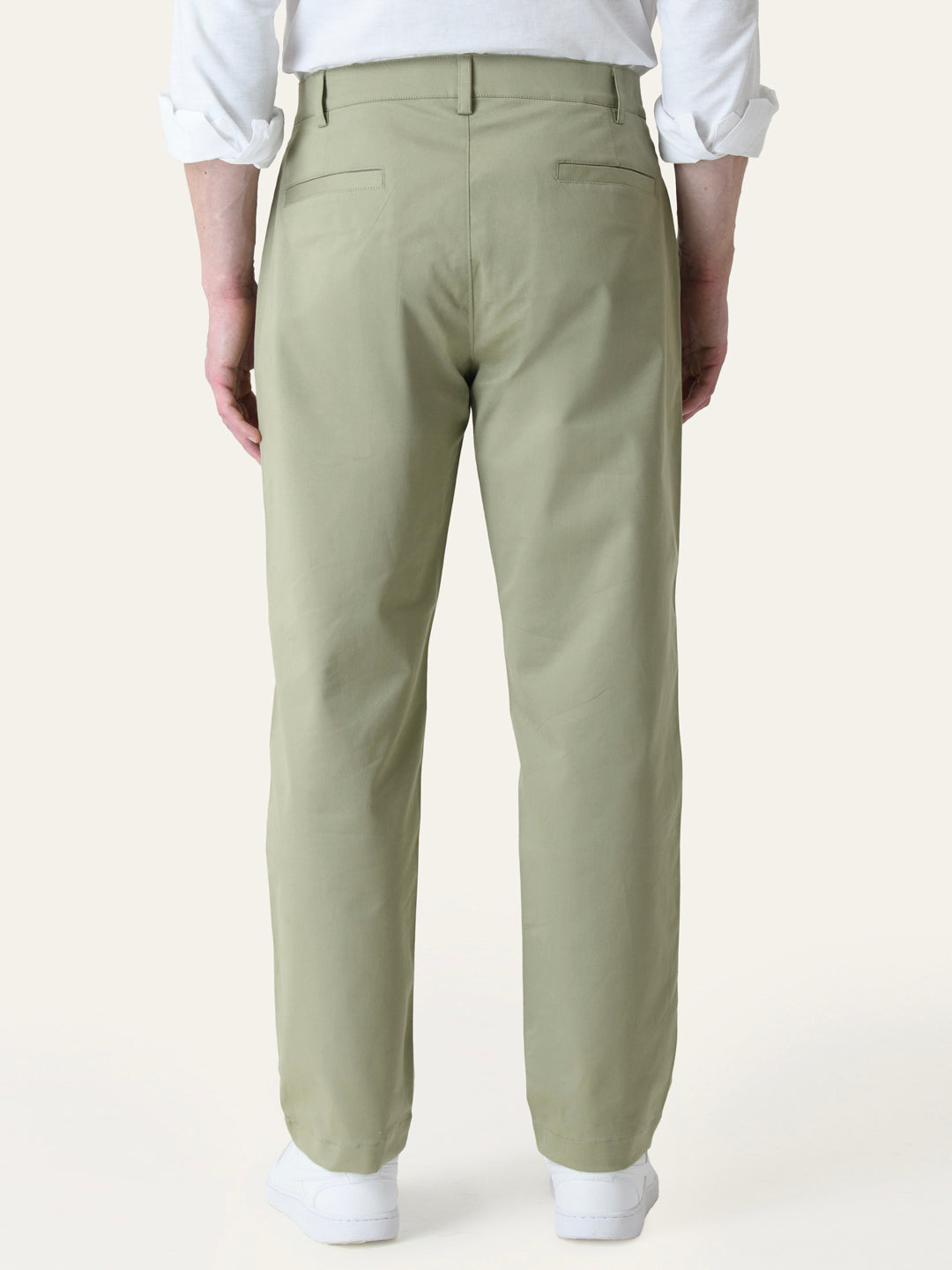 Pista Green Solid Slim Fit Chinos