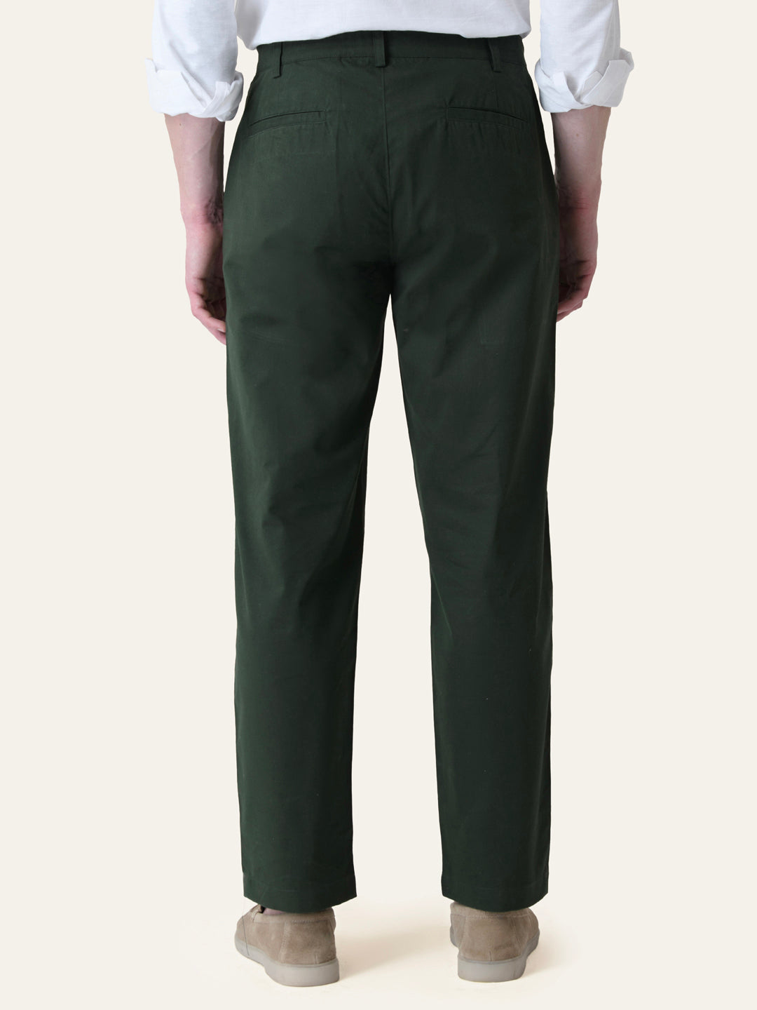 Bottle Green Solid Slim Fit Chinos