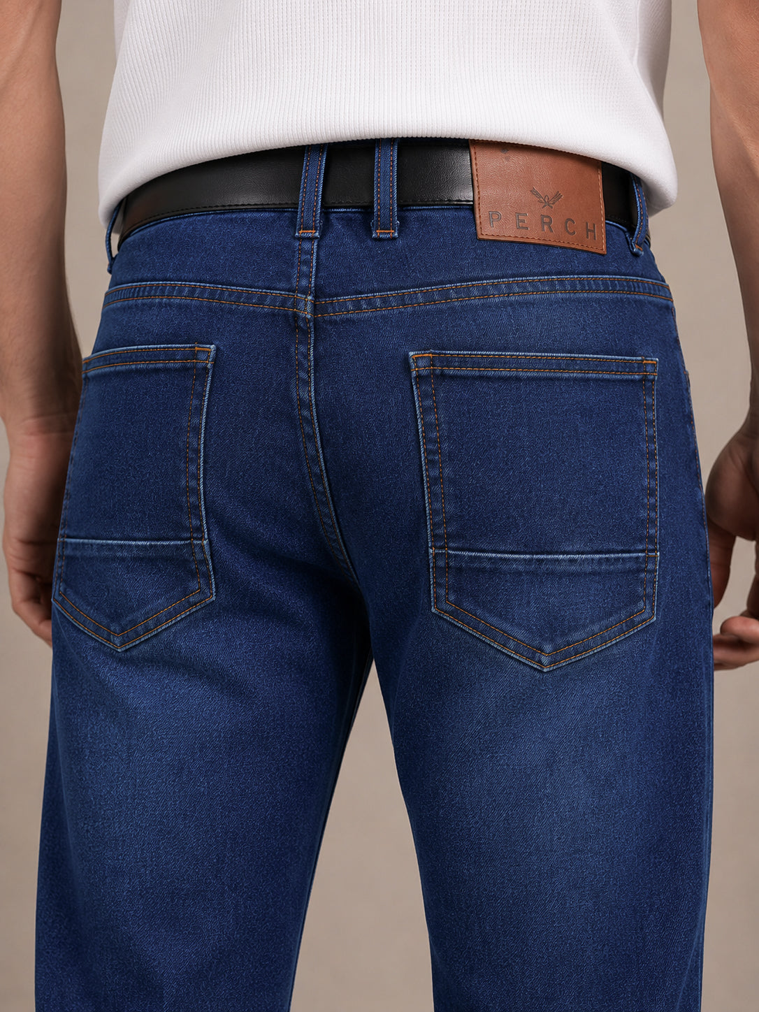 Dark Blue Washed Bootcut Jeans