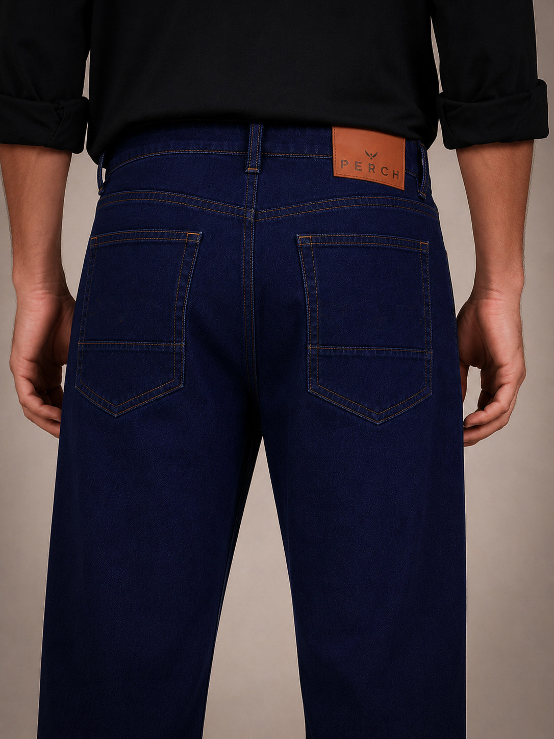 Navy Blue Straight Fit Jeans