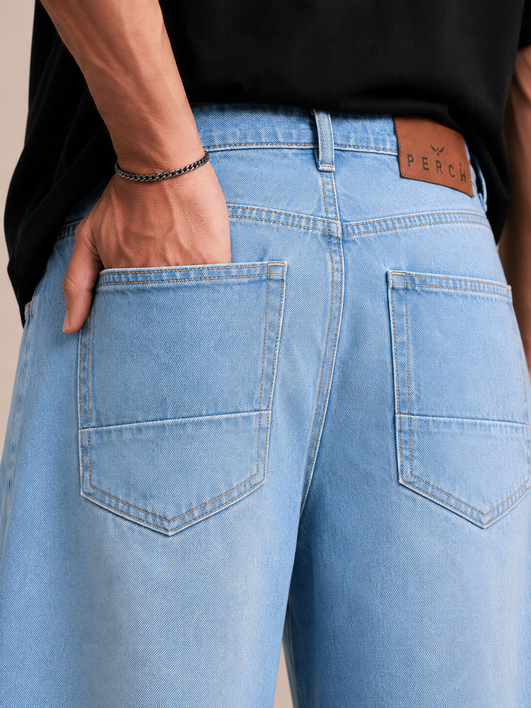 Light Blue Washed Flared Jeans