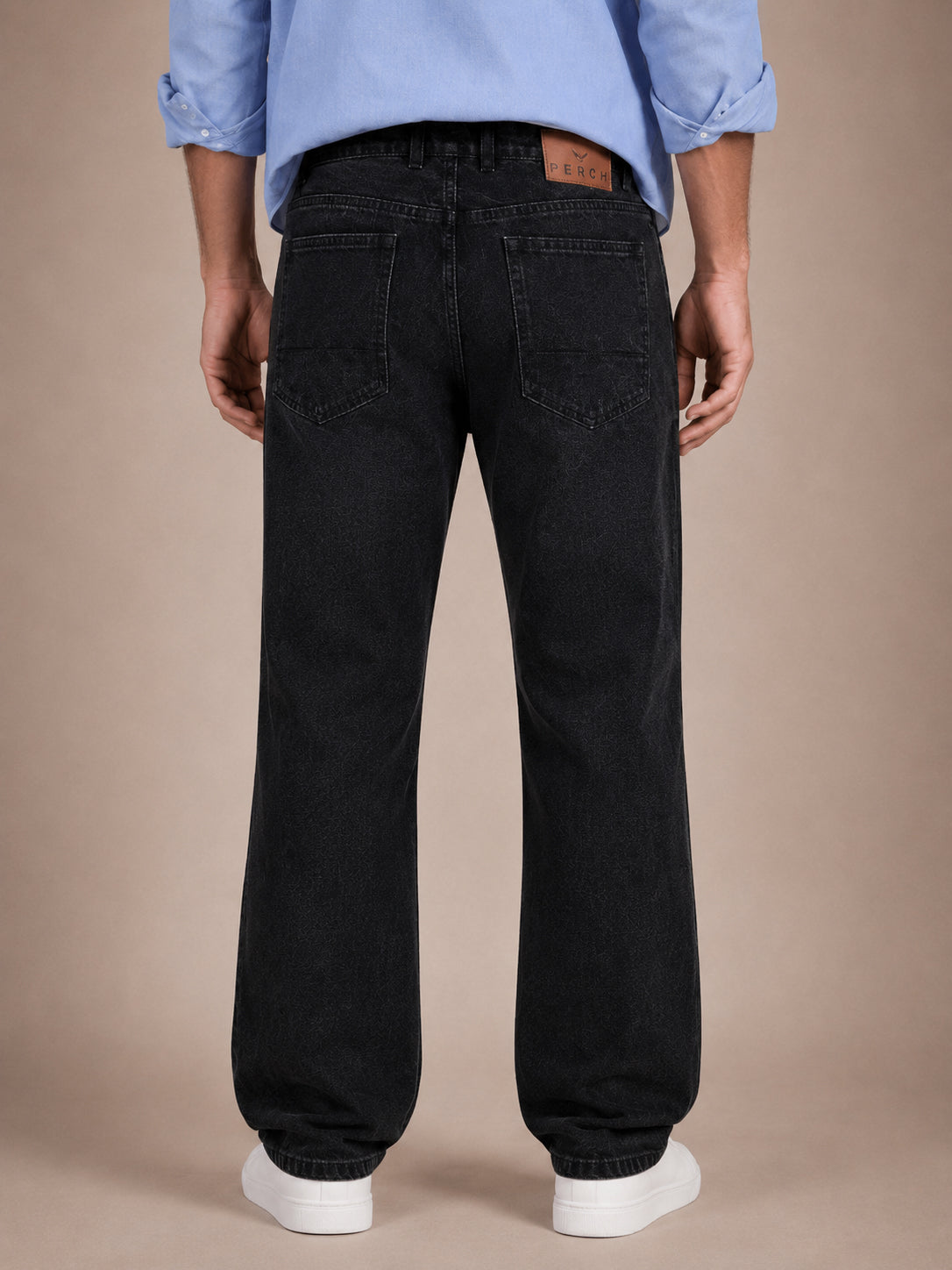 Black Washed Straight Fit Jeans
