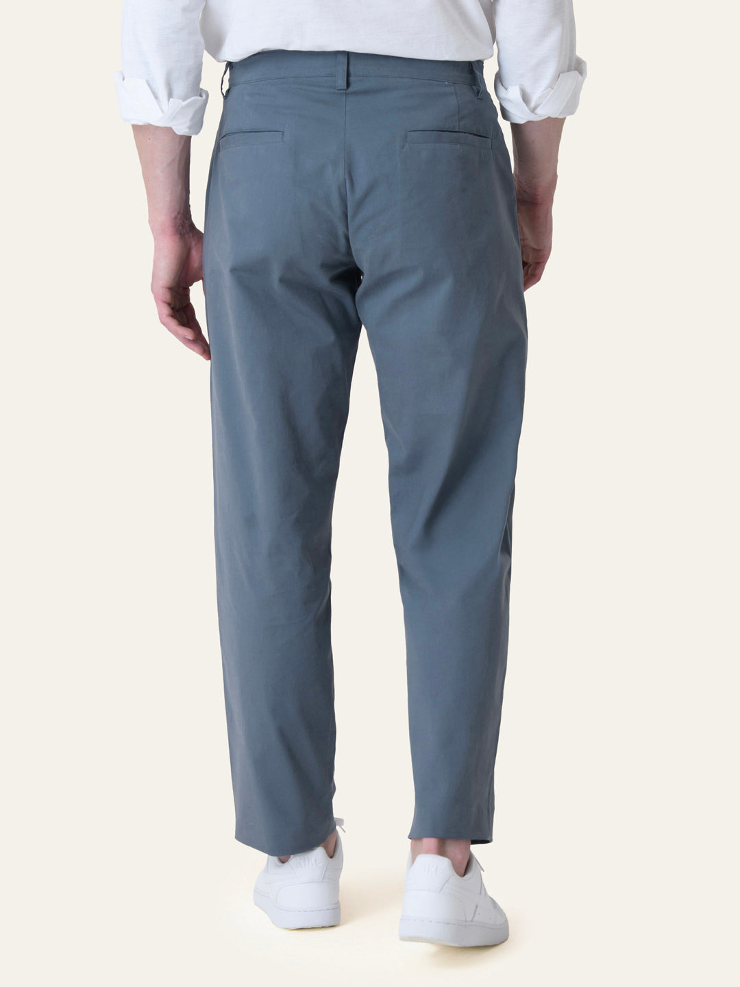 Blue Solid Slim Fit Chinos