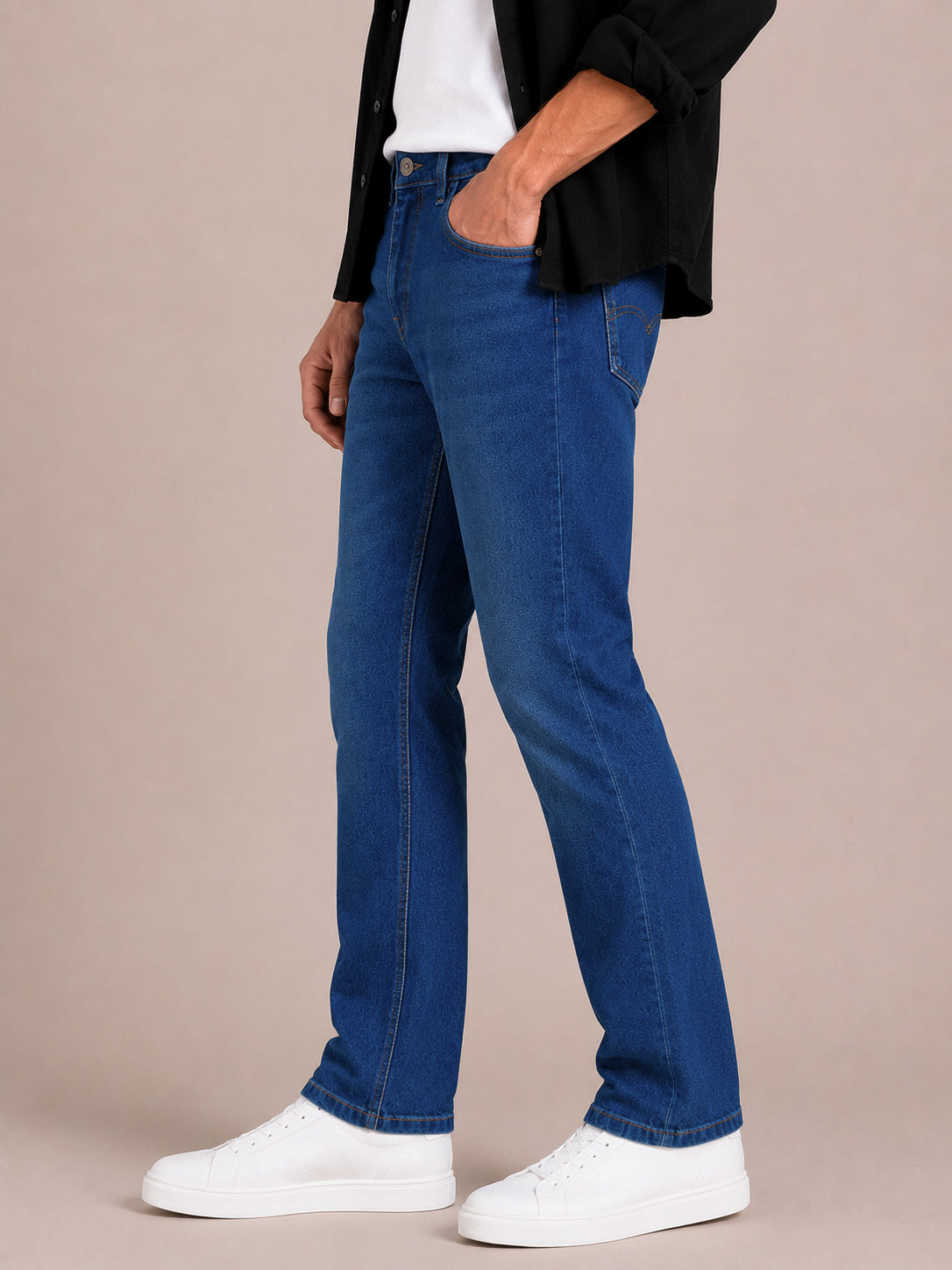 Mid Blue Washed Slim Fit Jeans