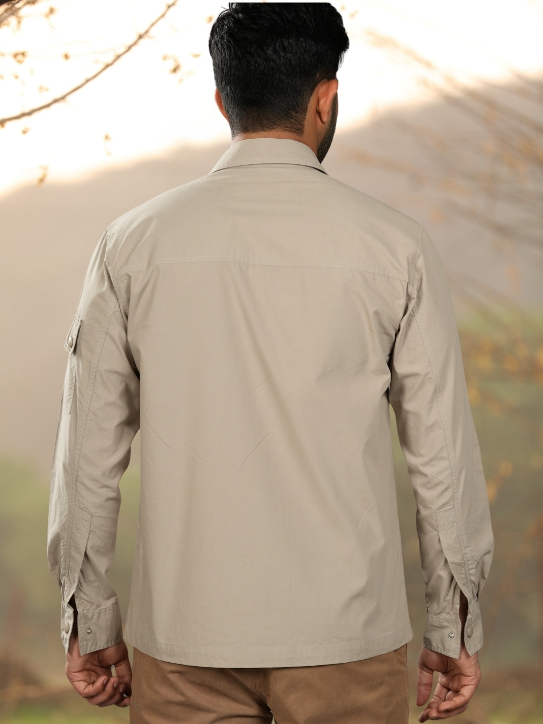 Beige Utility Box Fit Shirt