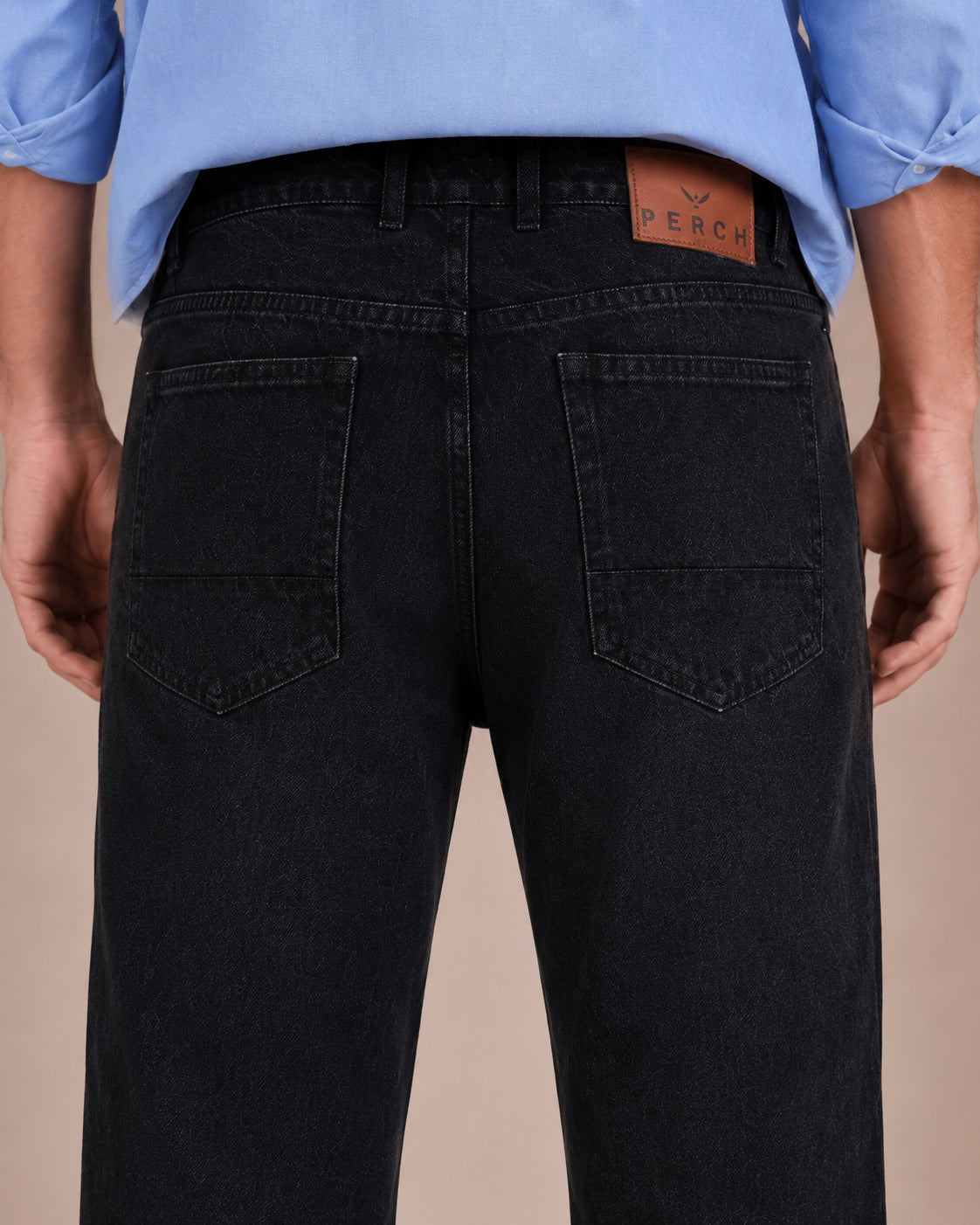 Black Washed Straight Fit Jeans