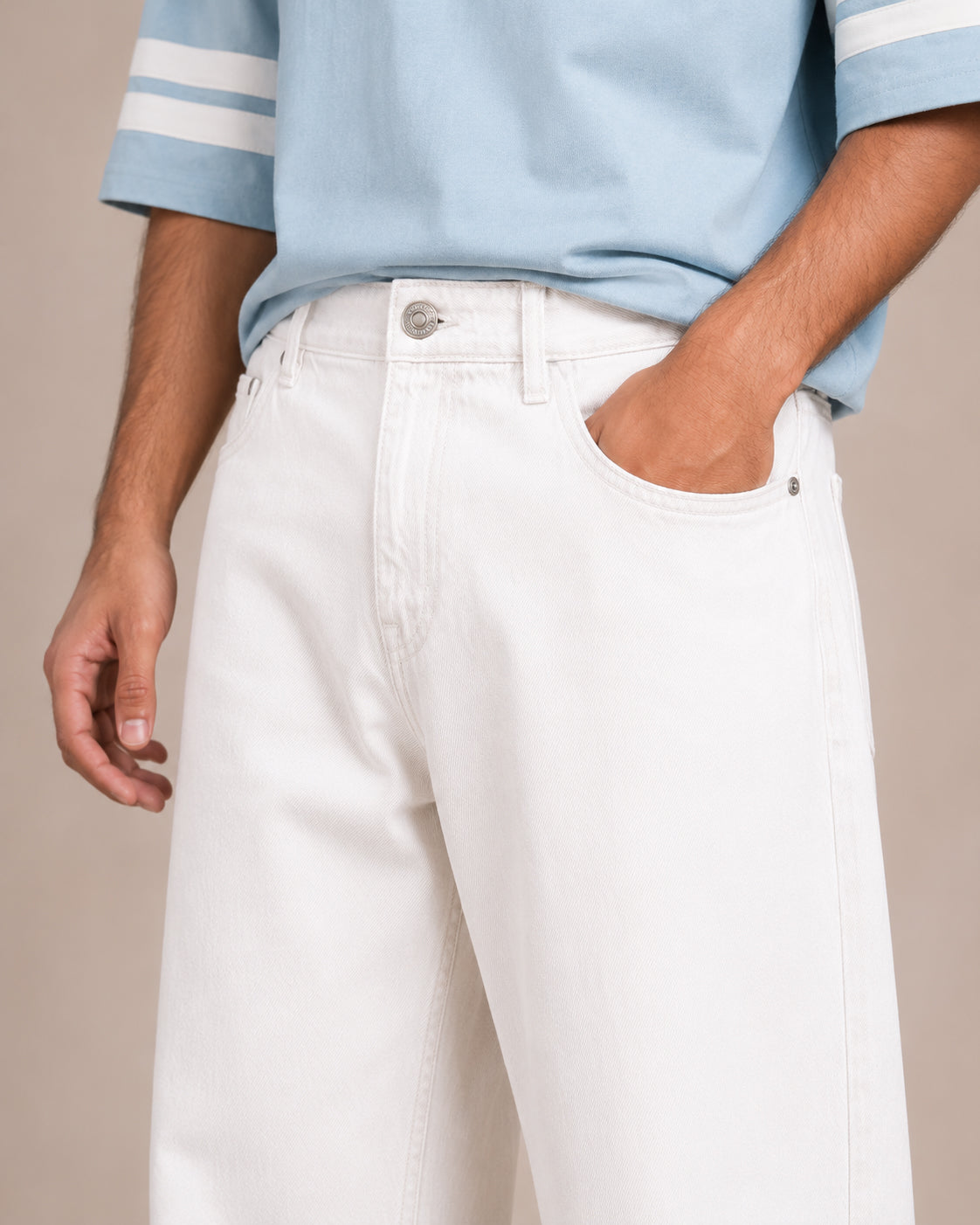 White Baggy Fit Jeans
