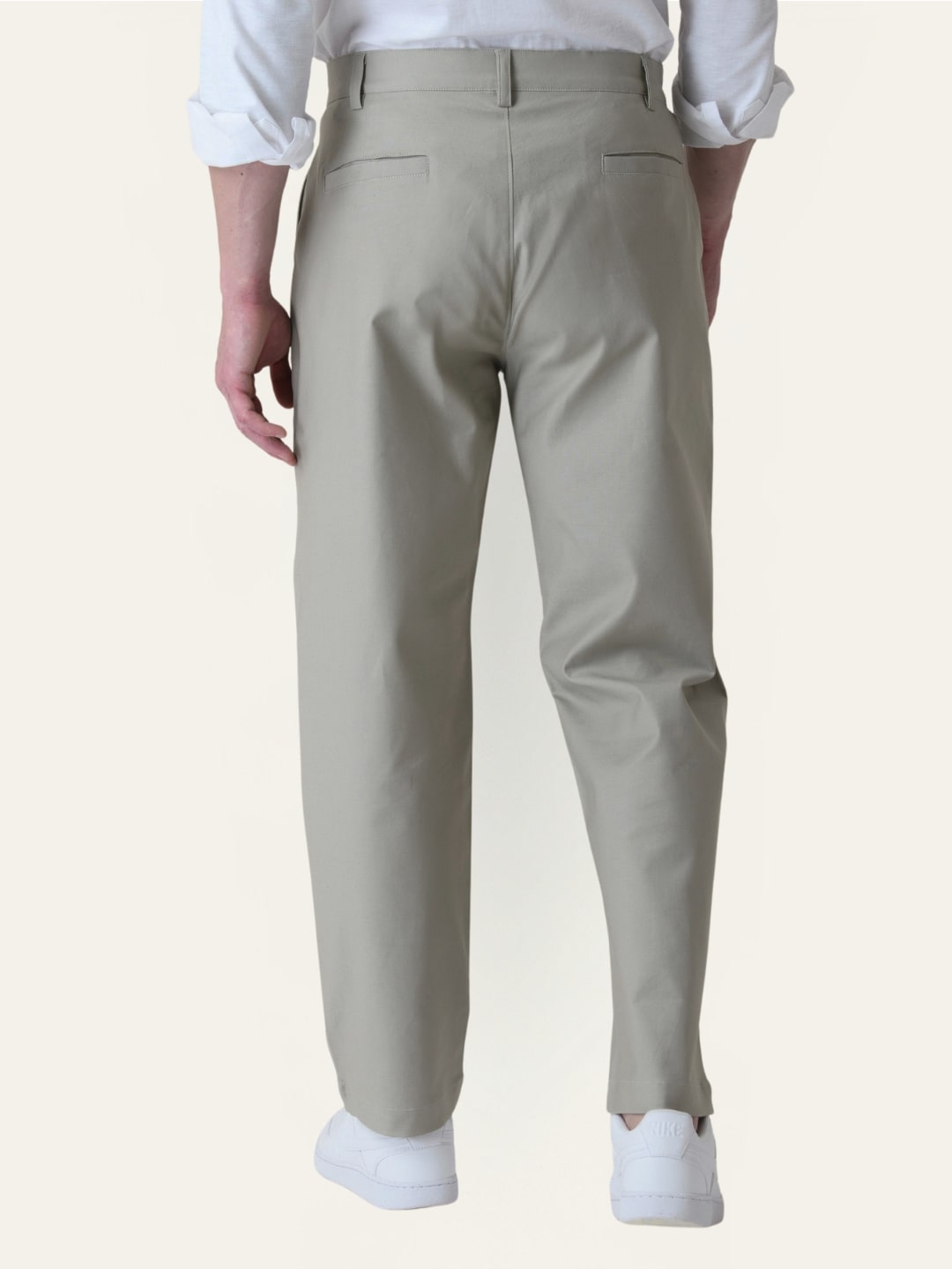 Grey Solid Slim Fit Chinos