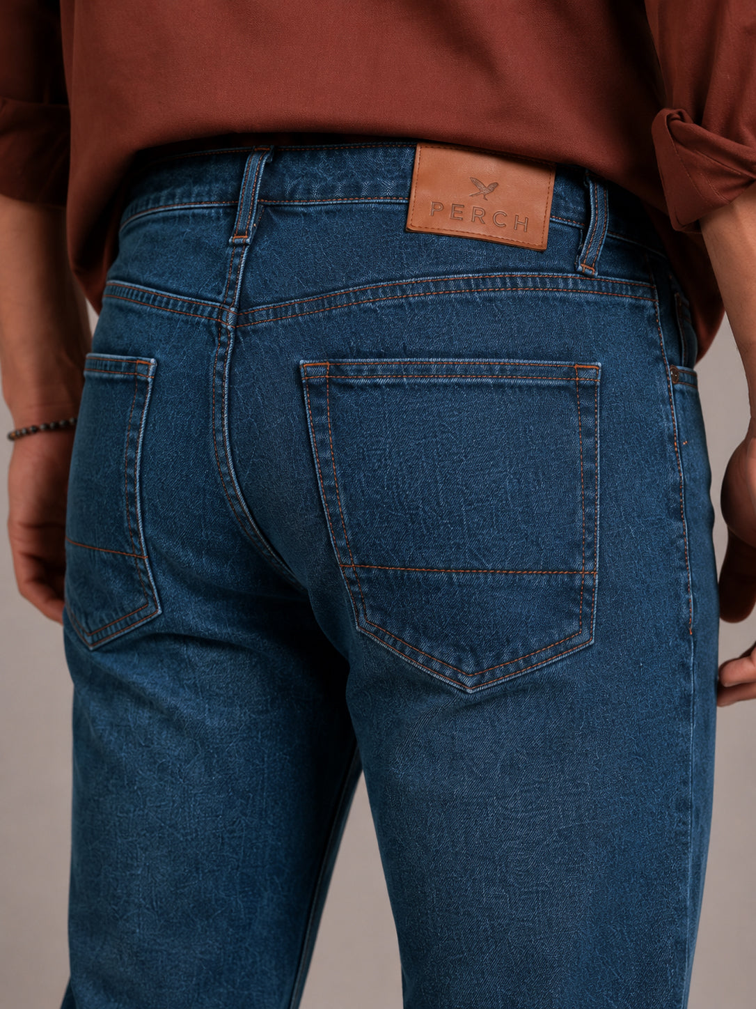 Teal Blue Washed Slim Fit Jeans
