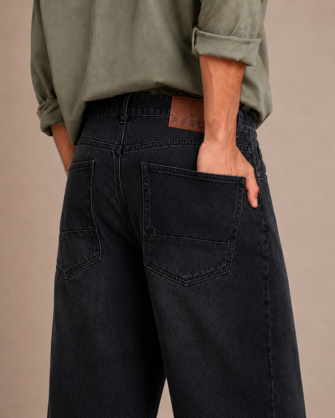 Black Washed Baggy Fit Jeans