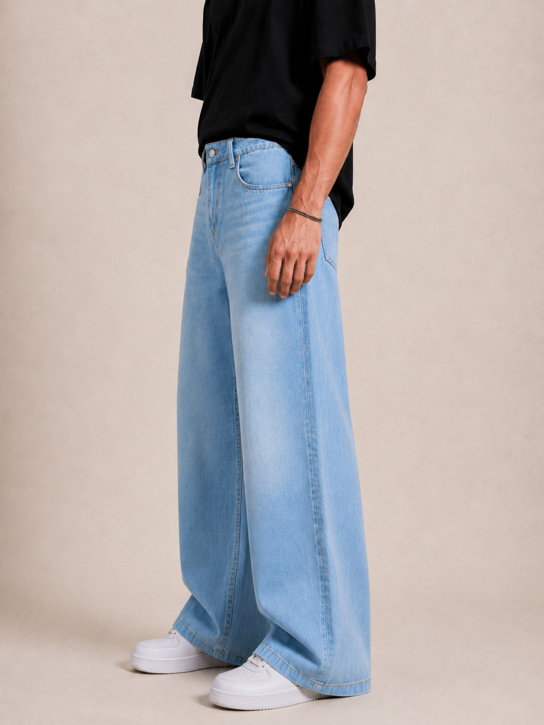 Light Blue Washed Flared Jeans