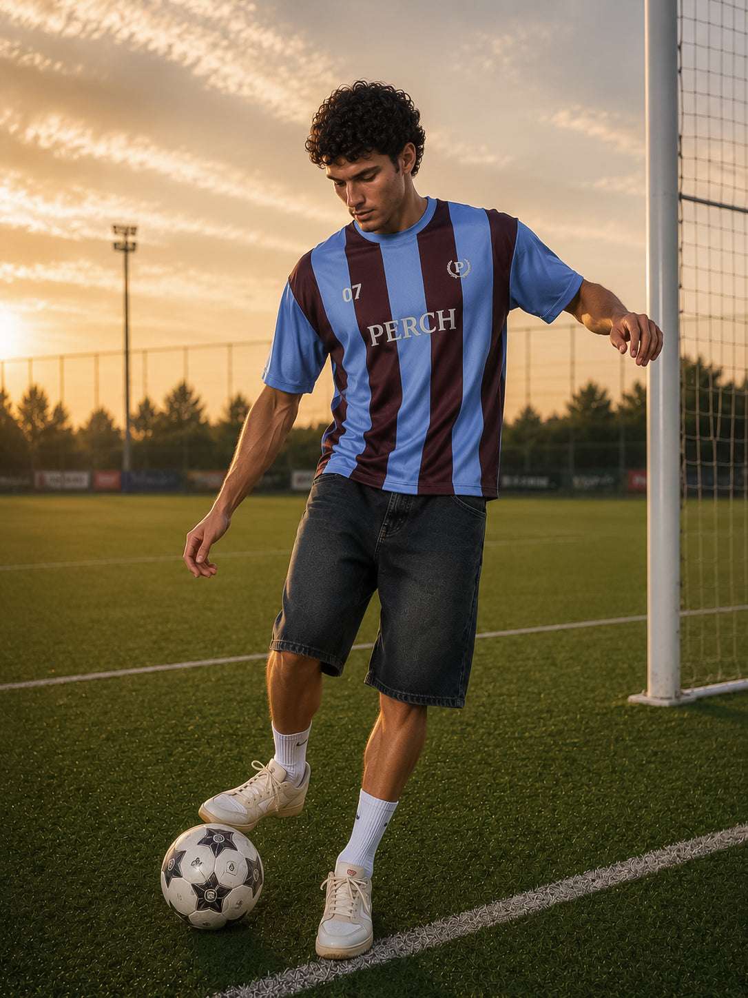 Blue and Brown Jersey Tshirt oversized Fit - Half Sleeve